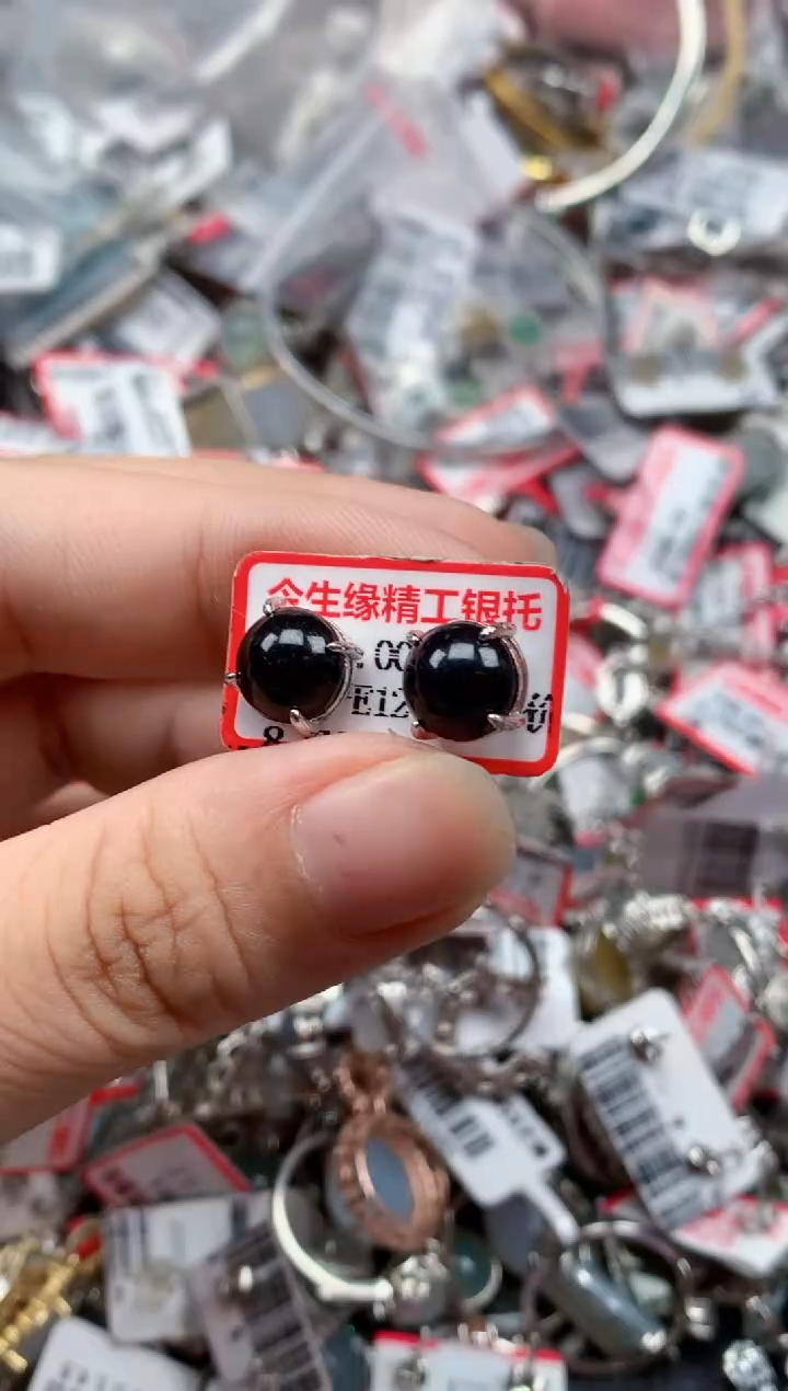 银S925镶嵌戒指翡翠天然A货缅甸翡翠