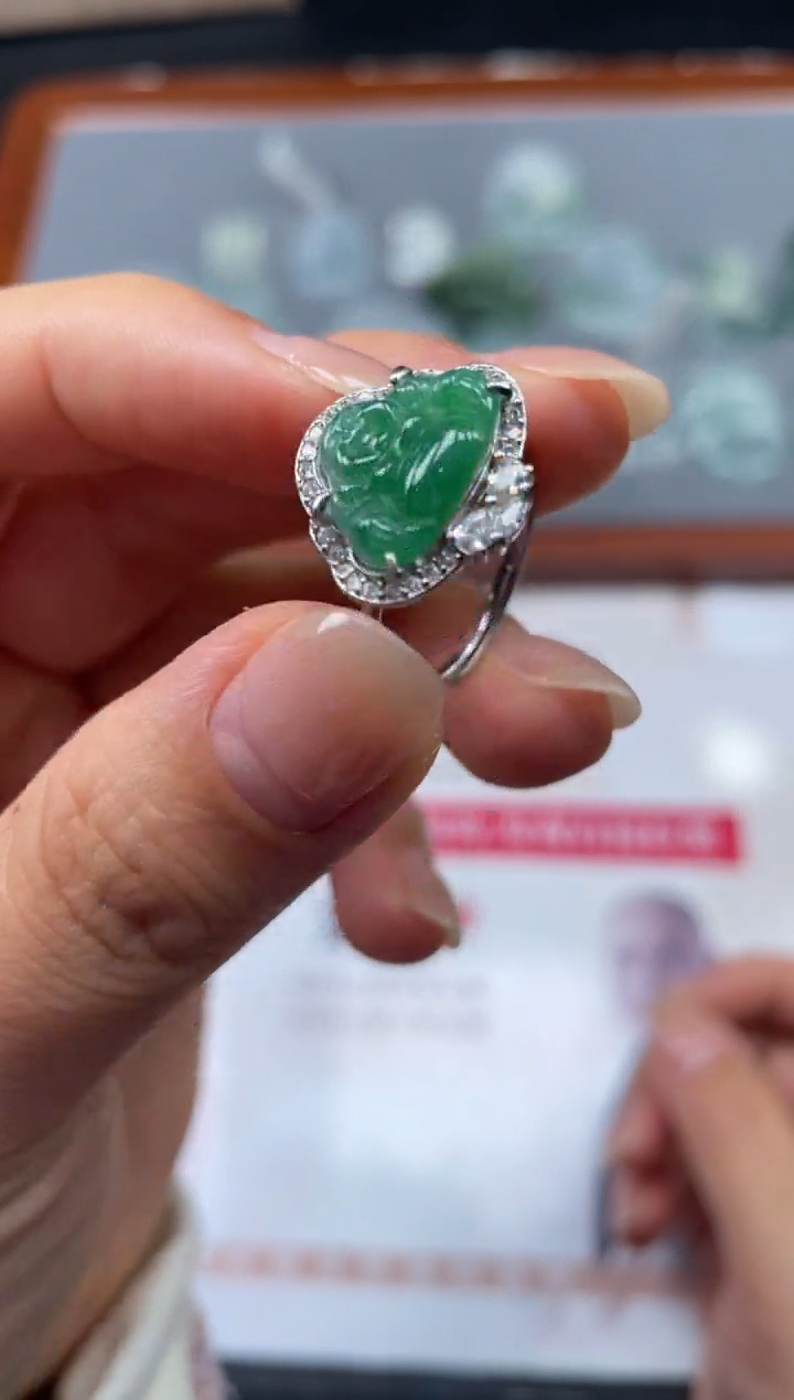 【闪购商品】定制翡翠银S925镶嵌03-10HDJT0154194