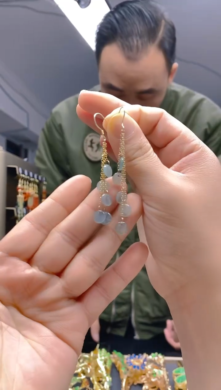 【闪购商品】翡翠耳饰合金471翡翠耳钩