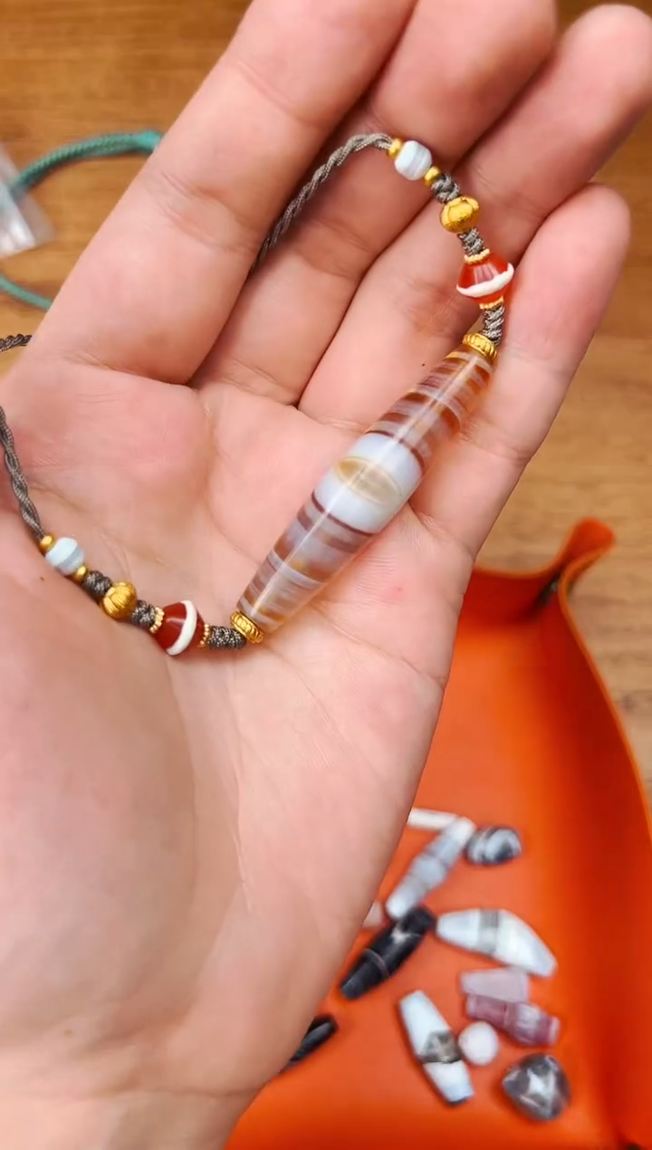 玛瑙/玉髓颈饰未镶嵌【 西亚珠饰 】配珠