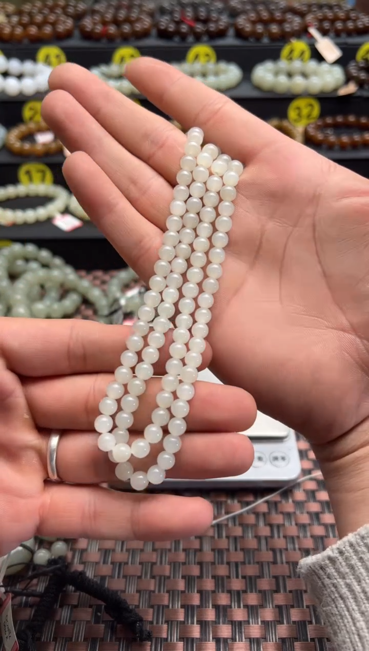 【闪购商品】和田玉项链未镶嵌且末料迪克兰卡6项链108颗
