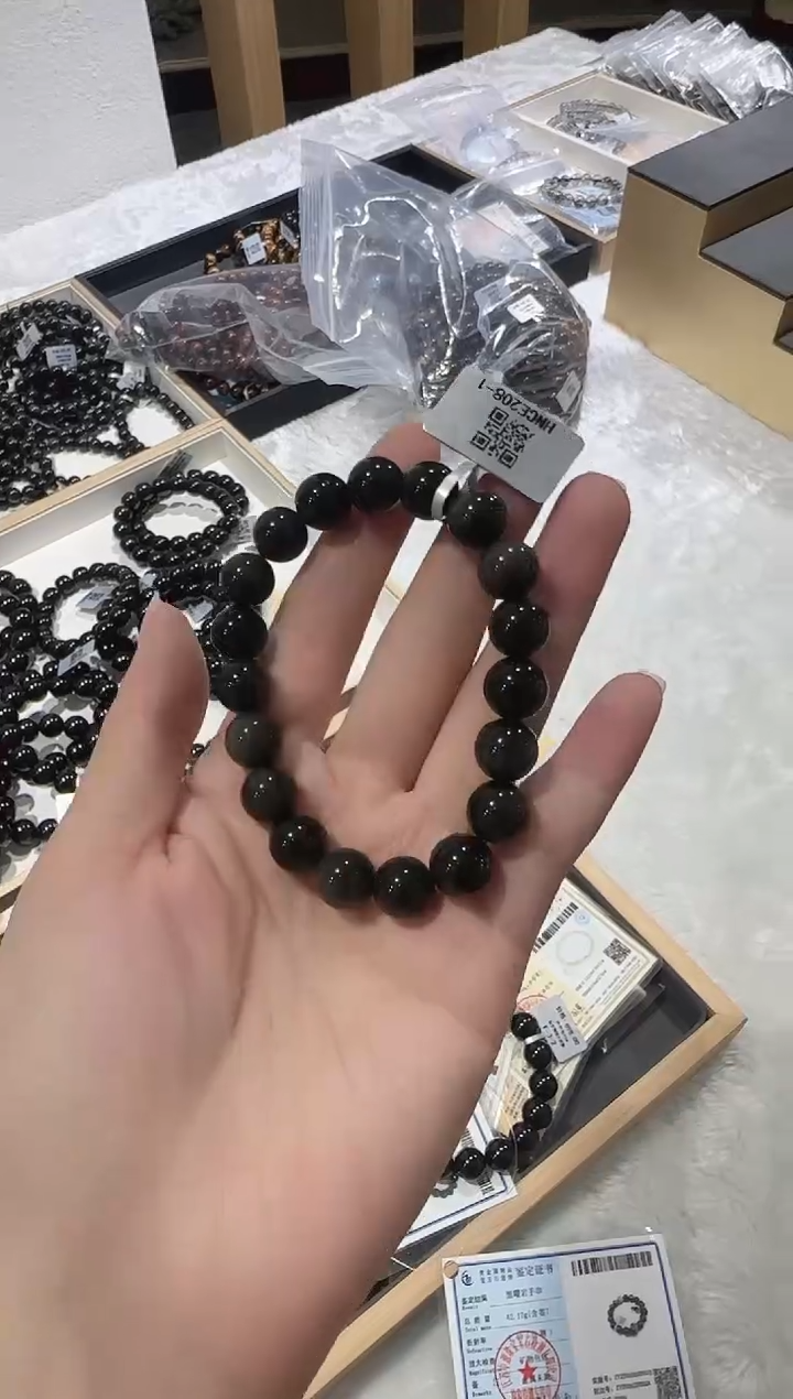 黑曜岩未镶嵌手串手串