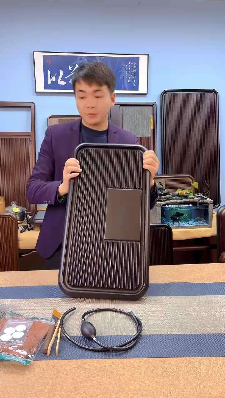 【闪购商品】凌龙黑色款式茶盘60*32*4