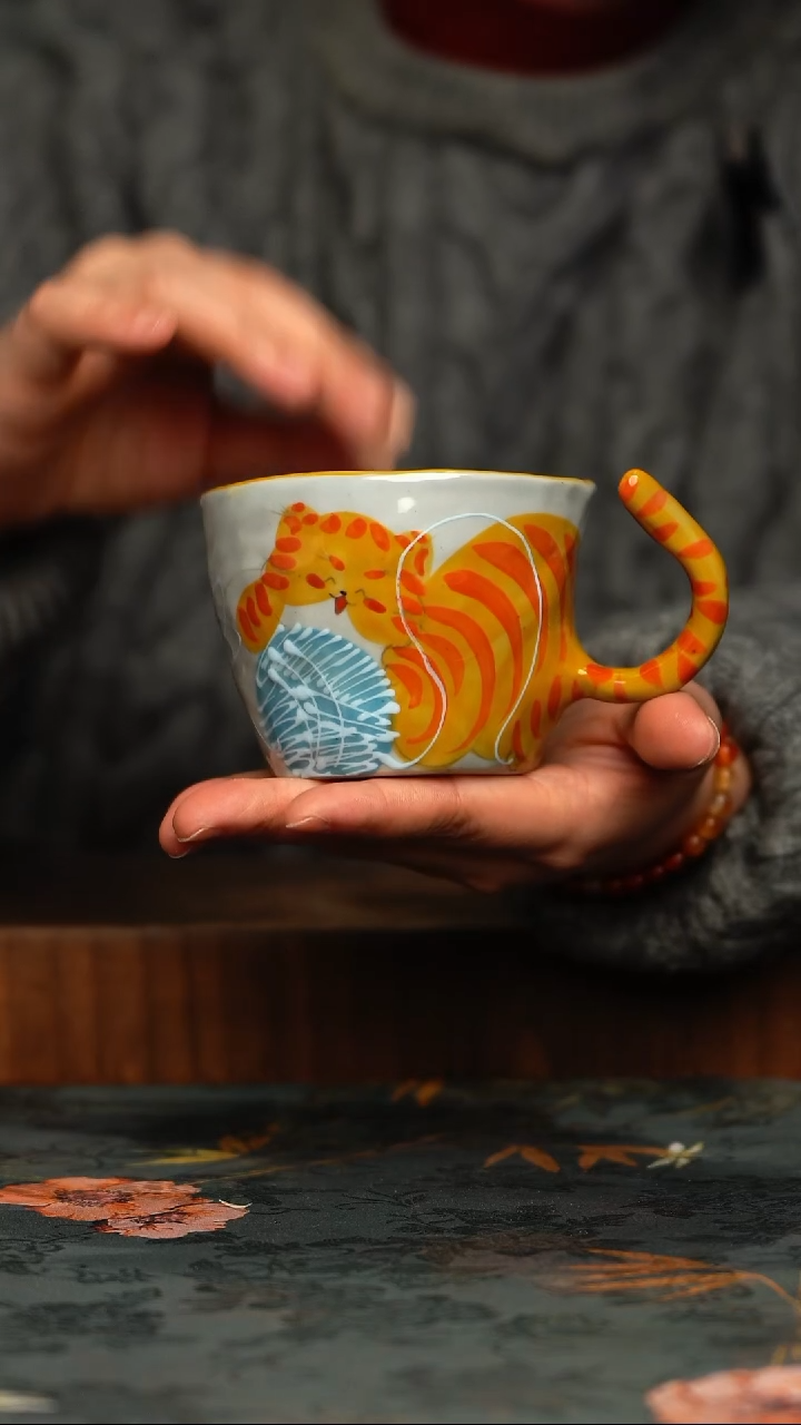瓷片釉下彩手工手绘同款