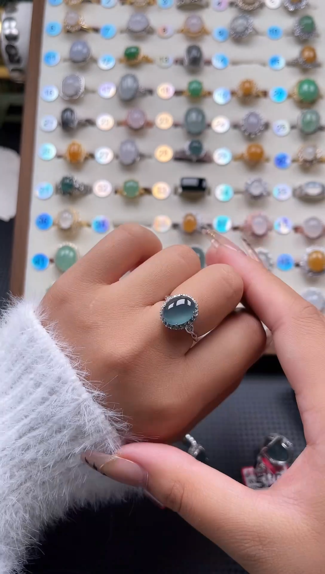 【闪购商品】翡翠戒指银S925镶嵌天然A货翡翠戒指