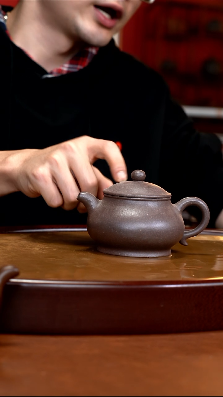 茶壶紫砂ZJF    全砂桃花泥     潘壶    280cc