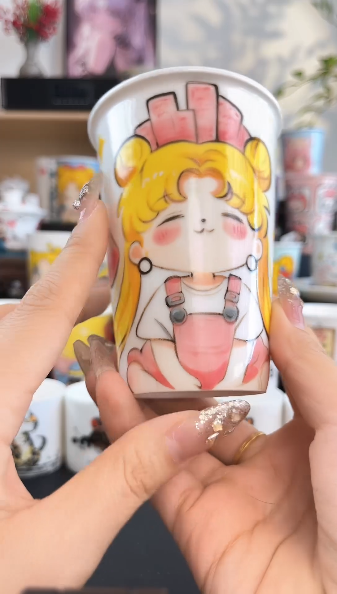 【闪购商品】摆件手工手绘陶瓷小杯杯