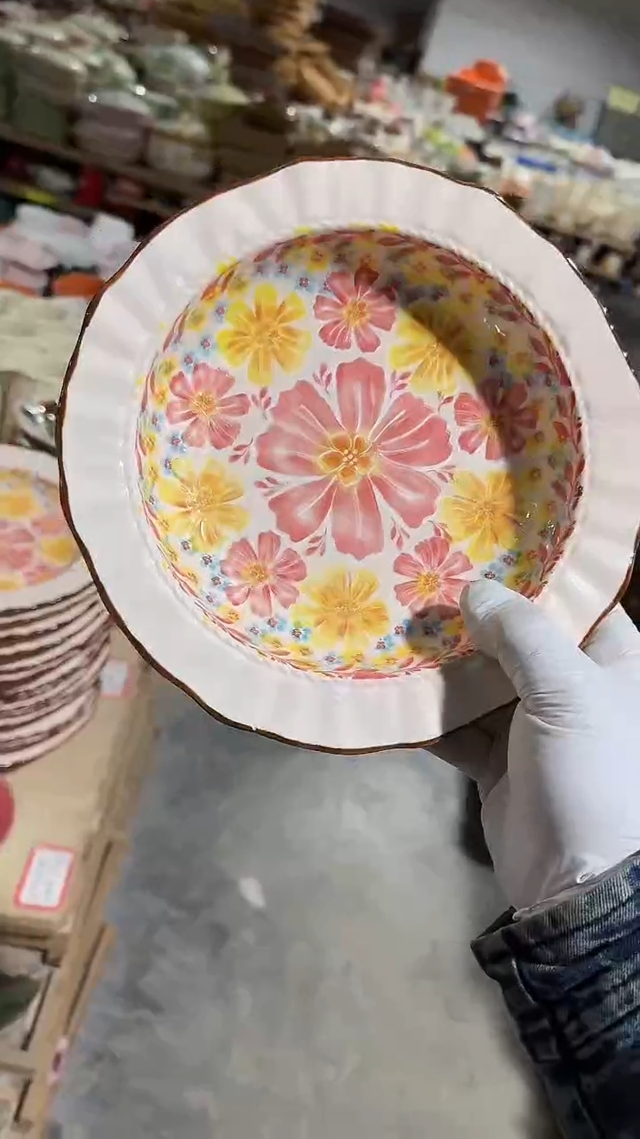 陶瓷草帽深盘微瑕 凑满20元包邮