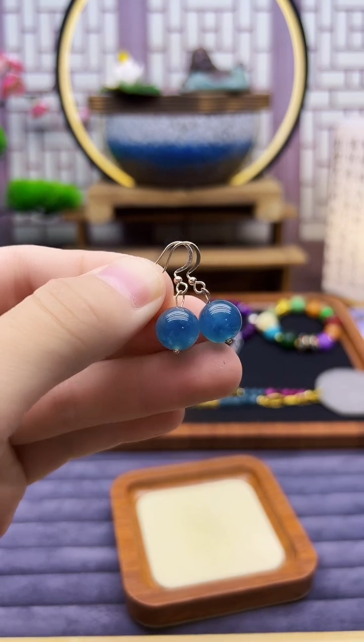 翡翠14K金镶嵌耳饰E359