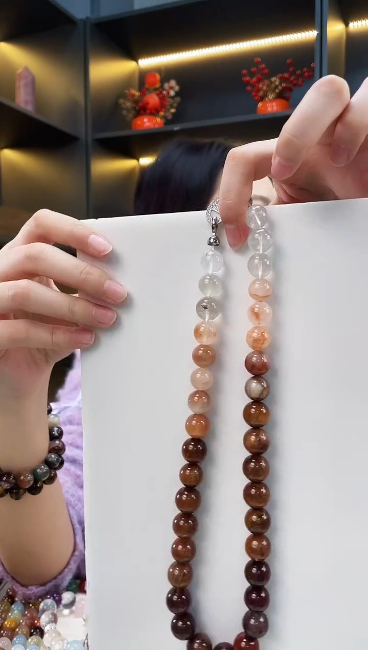 未镶嵌手链水晶渐变兔毛项链