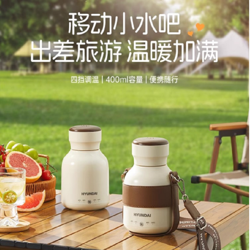  HYUNDAI韩国热水壶 家用烧水壶双层防烫保温电热水壶