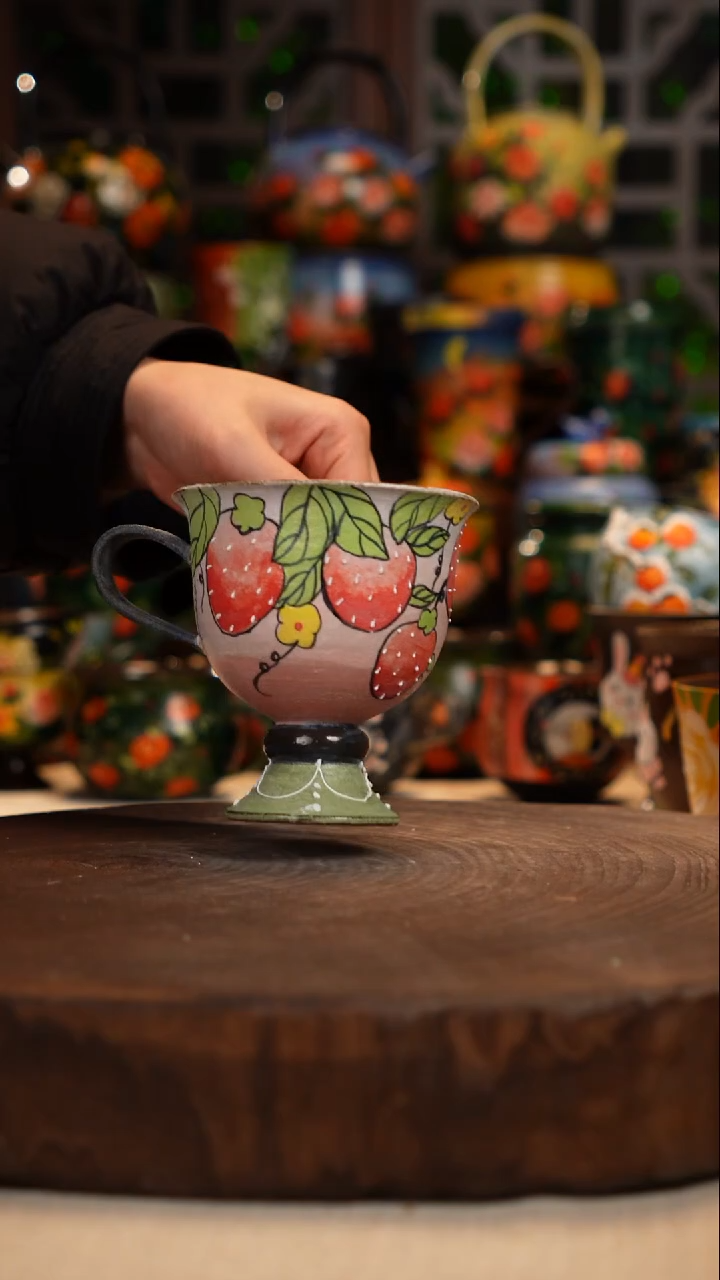 紫砂 油画手绘釉下彩