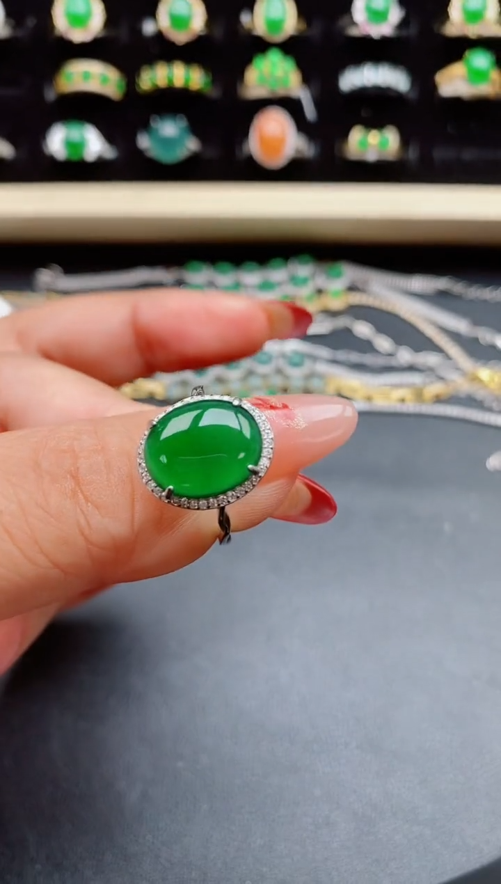 【闪购商品】翡翠戒指银S925镶嵌321321