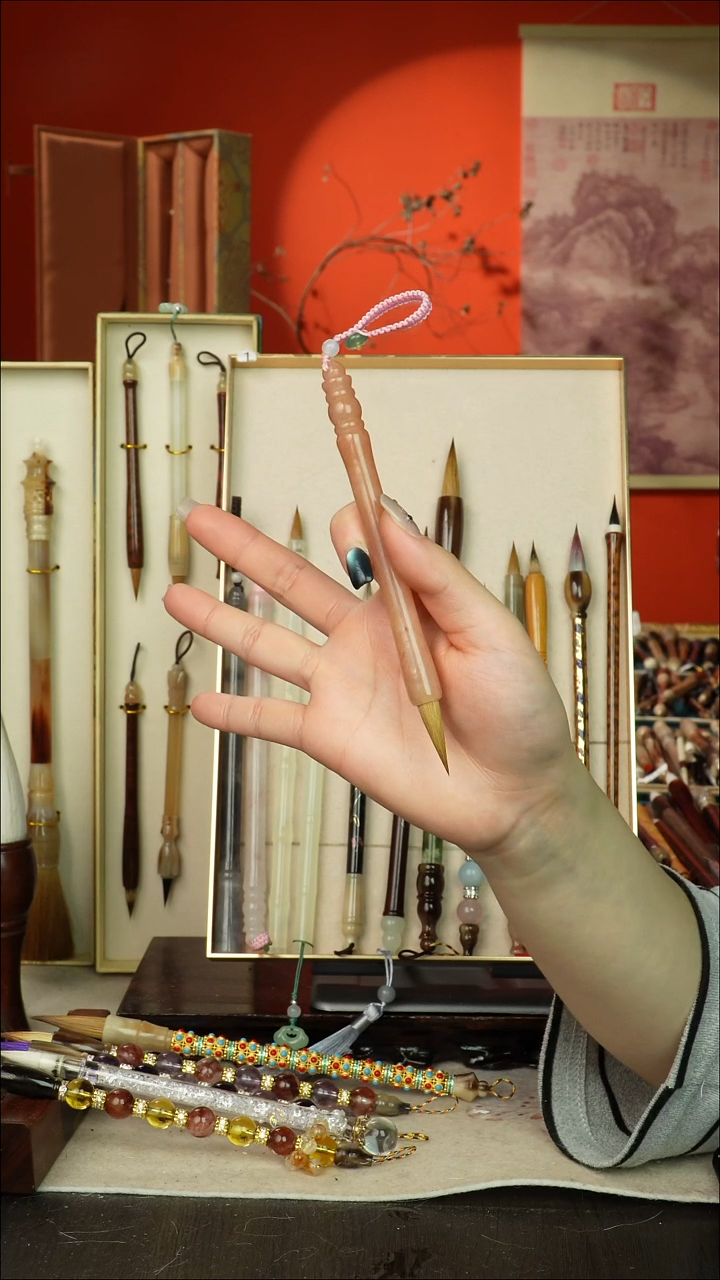 81号闪孤品高货毛笔链接 清水试笔 蘸墨不退