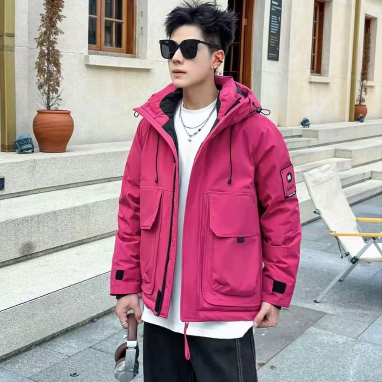 2026情侣款极寒雅痞轻奢高端休闲潮流时尚工装风防寒服8819