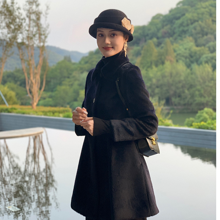 皇室婴驼A字版羊驼大衣短款裙摆一手长羊驼外套毛呢外套
