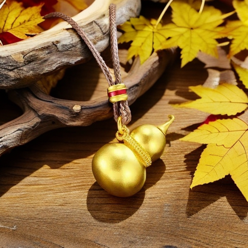 【松哥甄选1】足金999投资金条 侧挂葫芦福禄吊坠 经典古法工艺 