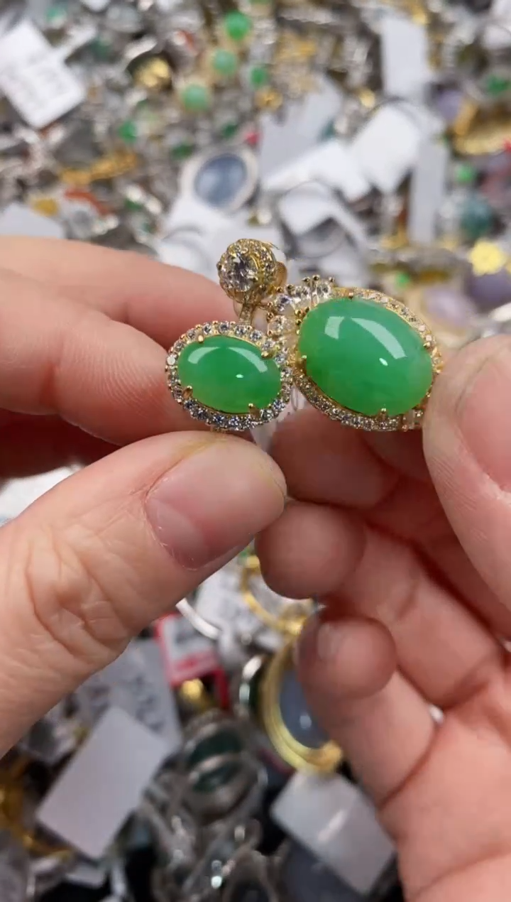 银S925镶嵌戒指翡翠333              2