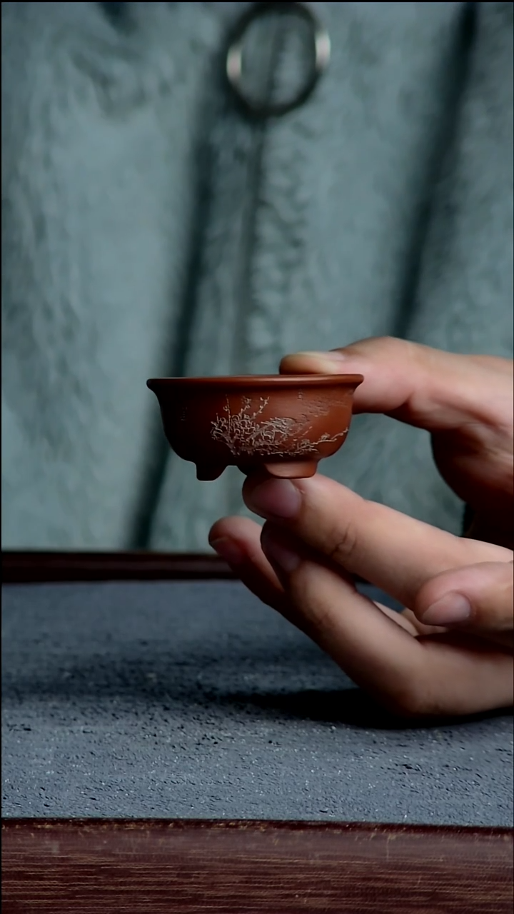 紫砂花盆4*1.5内径紫砂花盆