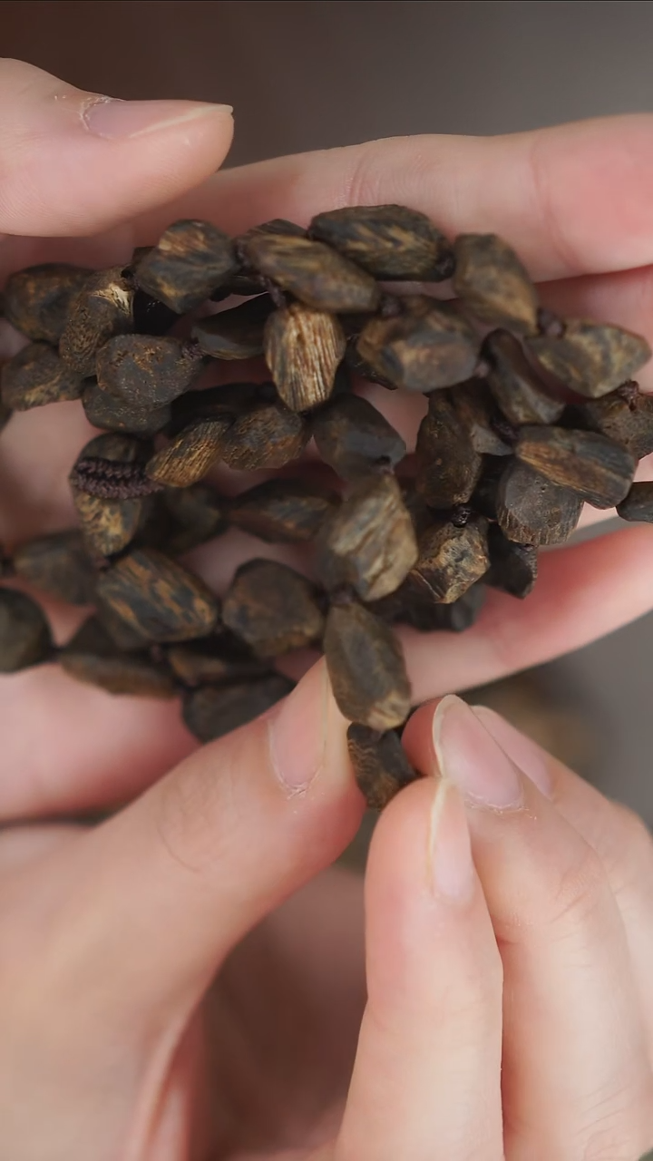 手串沉香海南随形 树心油沉香多圈 沉水