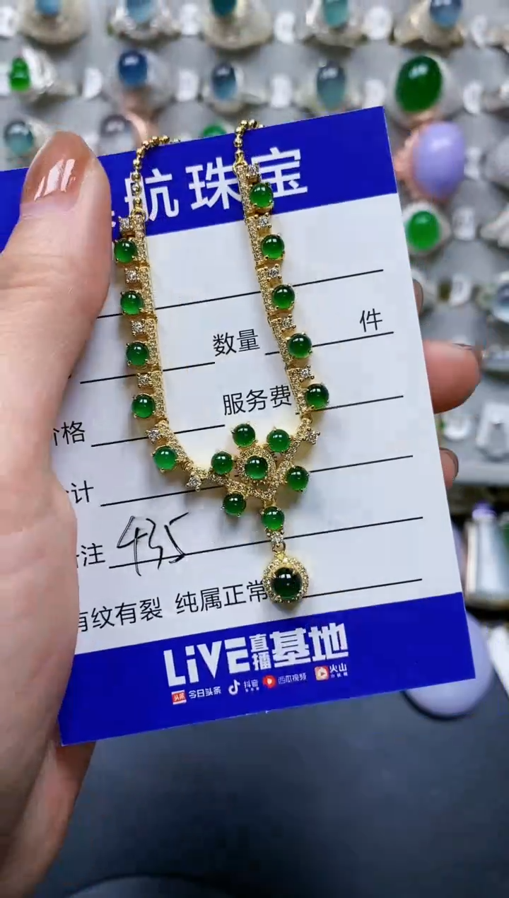 【闪购商品】翡翠颈饰银S925镶嵌0435