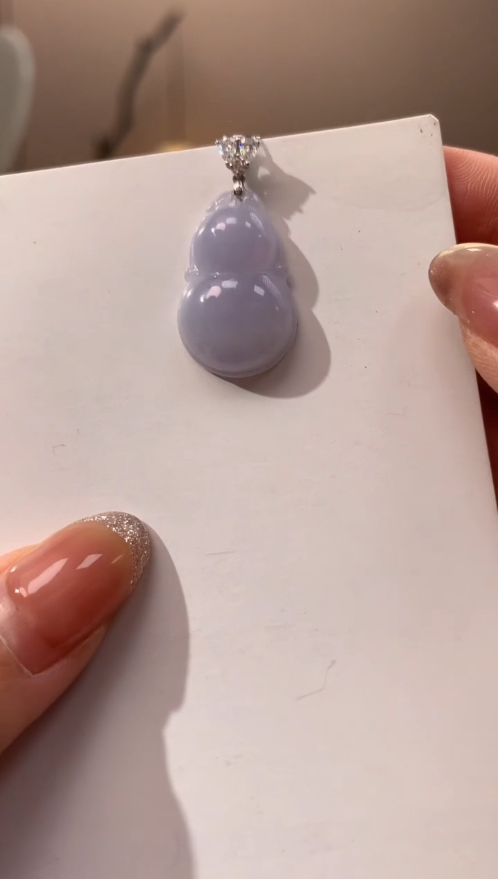 【闪购商品】翡翠颈饰18K金镶嵌天然缅甸a货翡翠