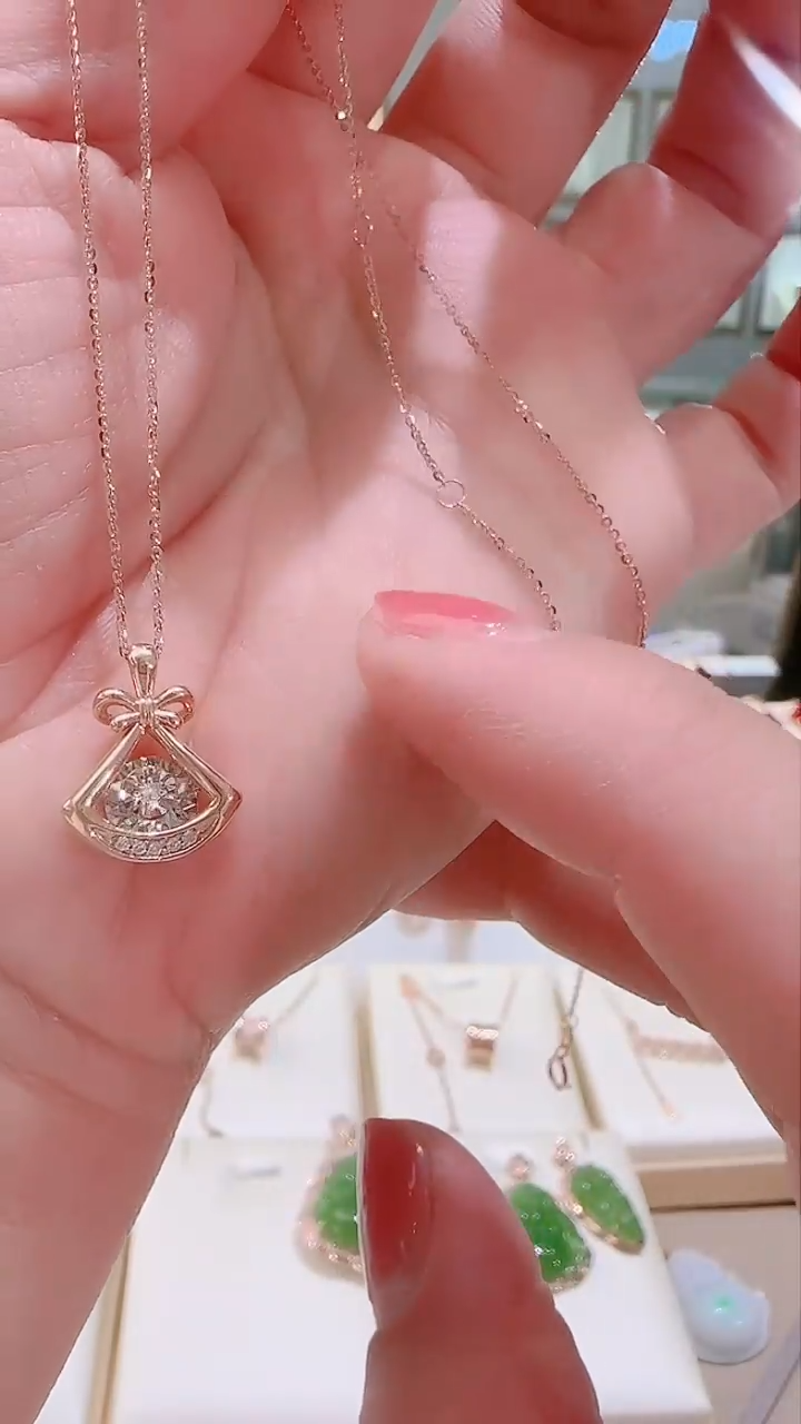 【闪购商品】钻石套链18K金镶嵌套链