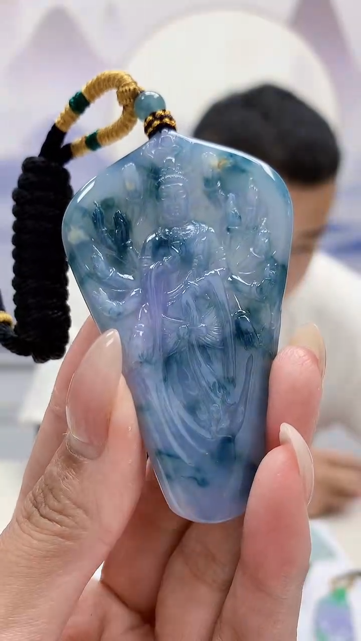 未镶嵌定制翡翠静*4898MM-毛货挂件72