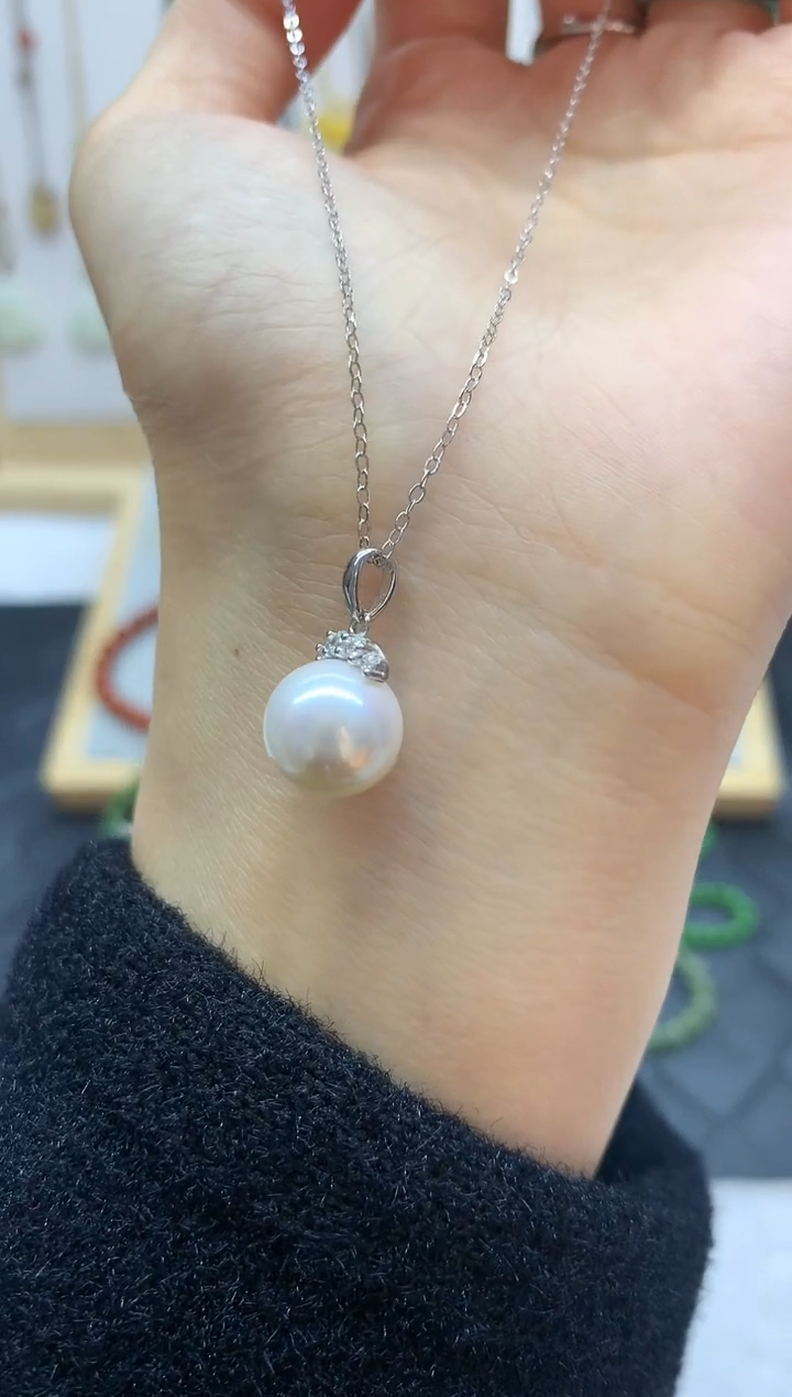 颈饰银S925镶嵌淡水珍珠路*_吊坠4