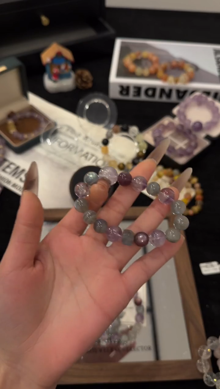 未镶嵌手链水晶灰月光多宝x3610