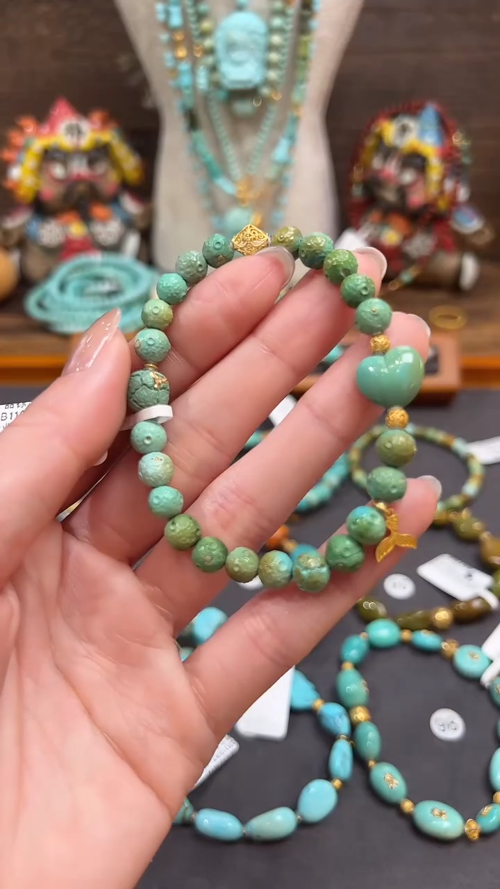 18K金镶嵌绿松石手链绿松石手链