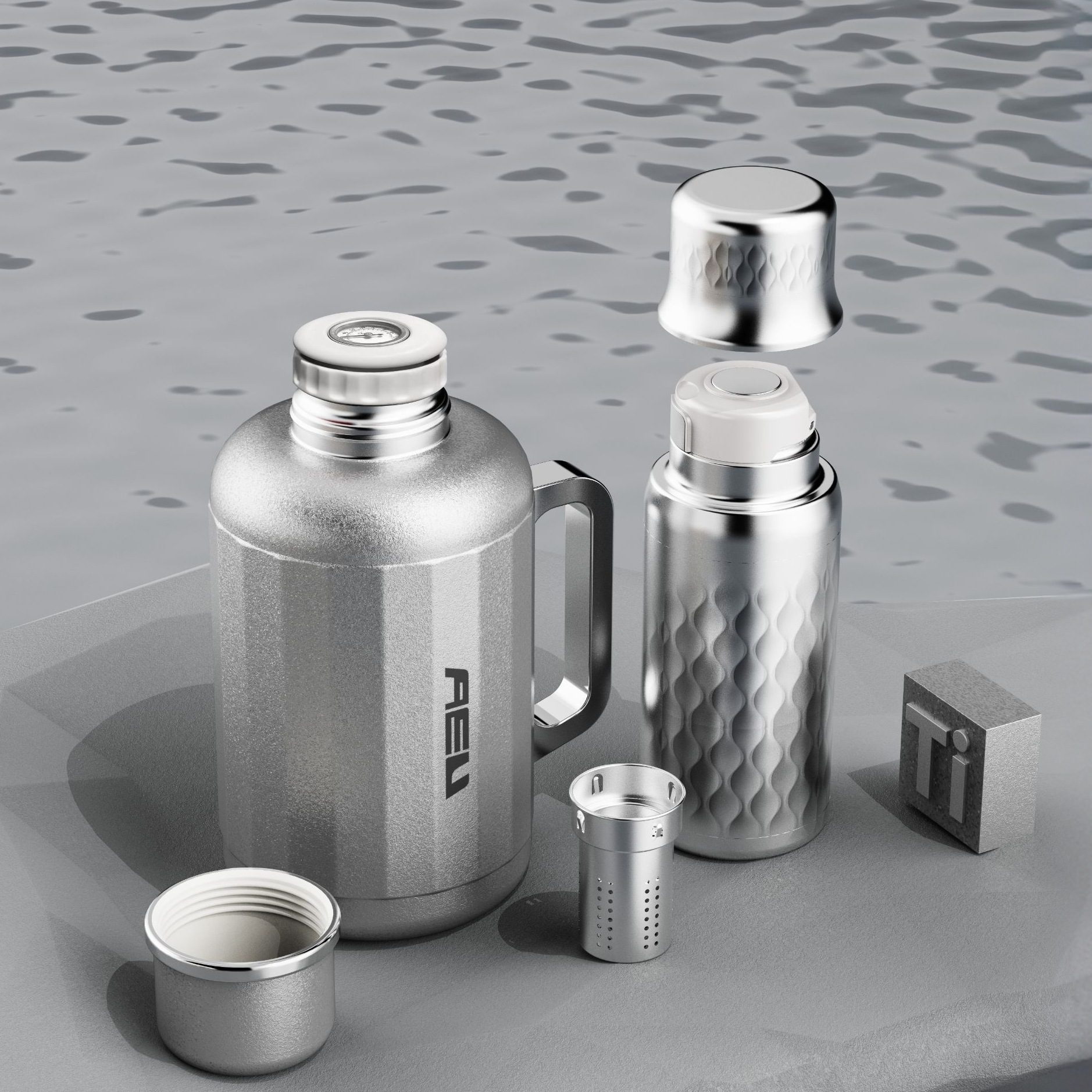 AEU/AEU钛金保温壶家用高端便携保温杯白茶用焖茶壶闷泡壶热水瓶