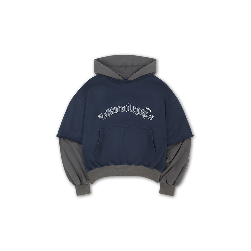 SODCo.假两件卫衣秋冬“嗜睡症”刺绣破坏大廓形水洗帽衫hoodie