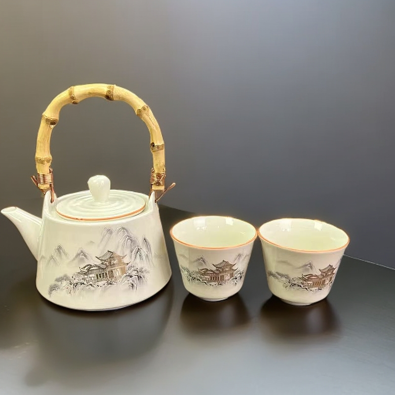 滕王阁提梁（一壶两杯茶杯茶具喝茶器具1030