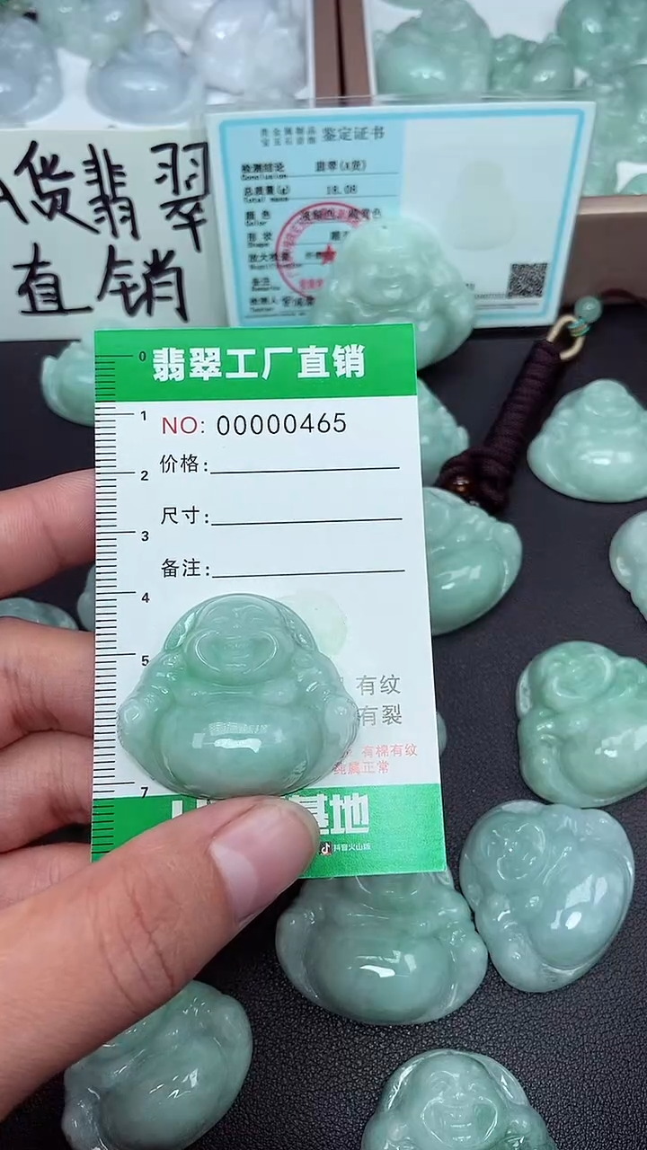 颈饰未镶嵌翡翠缅甸天然翡翠微微瑕0465