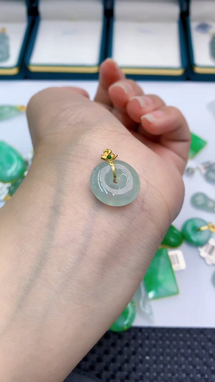 【闪购商品】翡翠颈饰18K金镶嵌            8