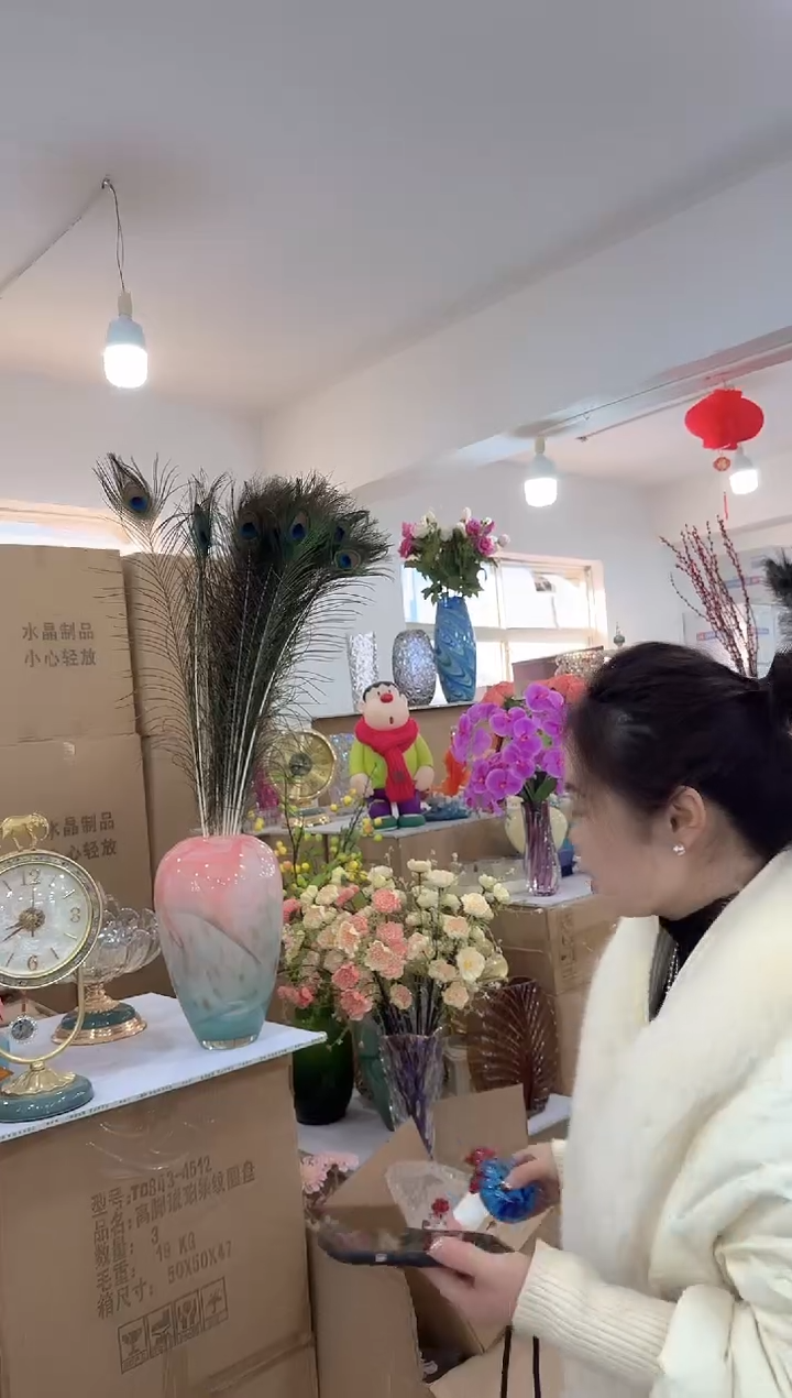 【闪购商品】琉璃迪喜花器-j-早 蓝色鸡