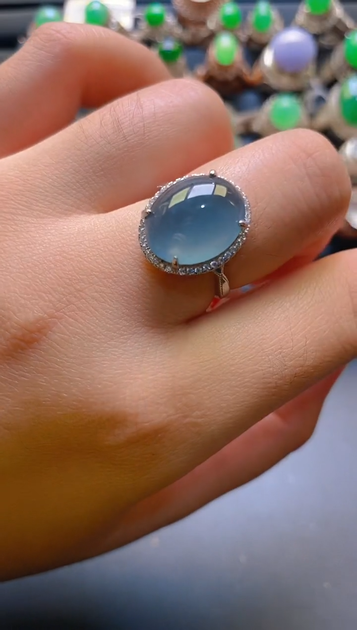 【闪购商品】翡翠耳饰银S925镶嵌天然A货翡翠1