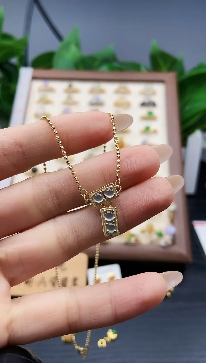 颈饰银S925镶嵌翡翠12