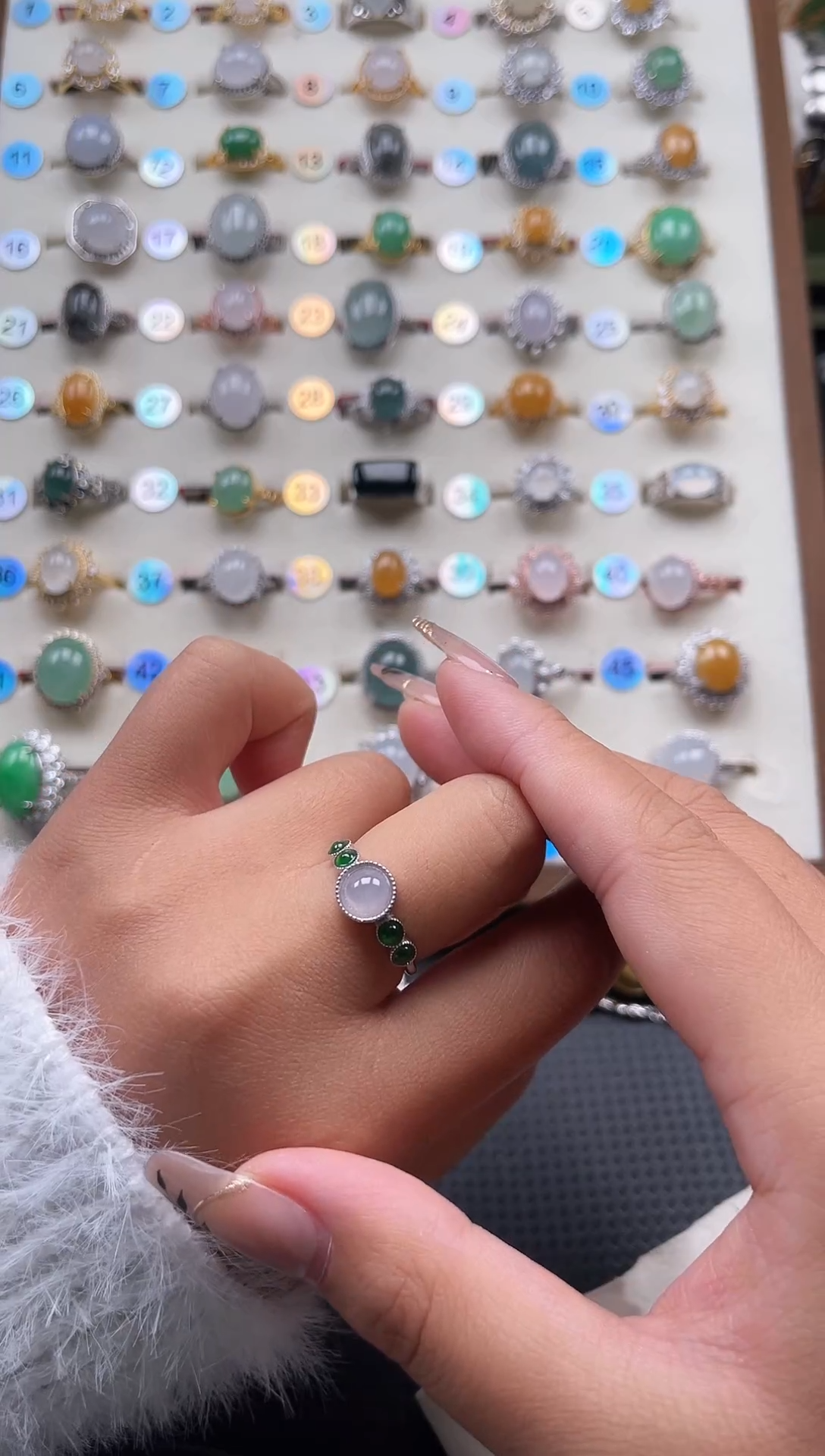 【闪购商品】翡翠戒指银S925镶嵌天然A货翡翠戒指