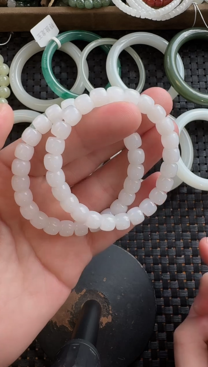 颈饰未镶嵌和田玉8*7直切（多样性发货拍一发一）