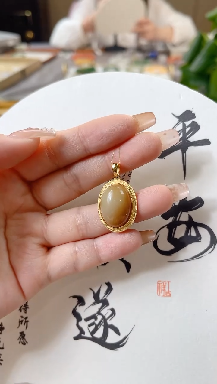 【闪购商品】和田玉颈饰银S925镶嵌cs
