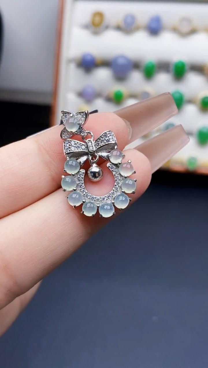 银S925镶嵌戒指翡翠0083