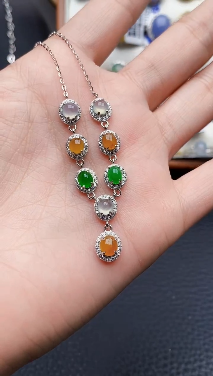 银S925镶嵌戒指翡翠0197