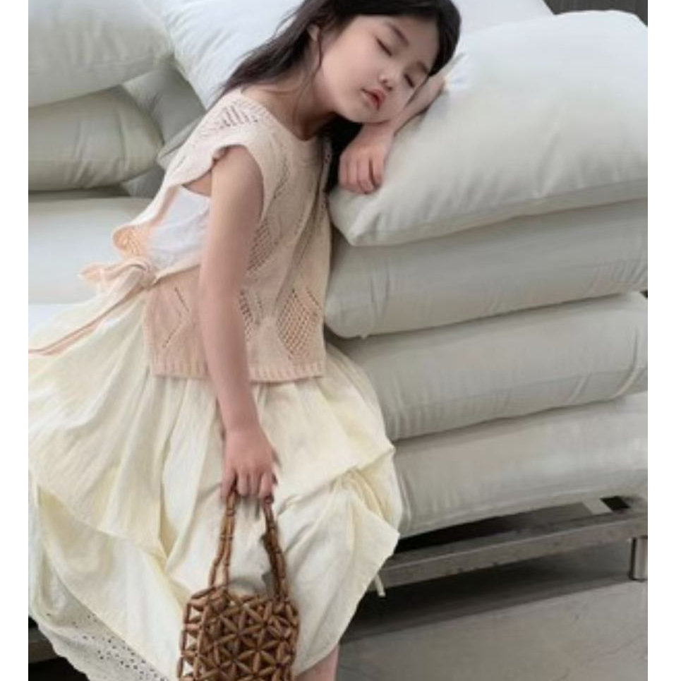 504106  韩版女童时尚洋气日常百搭休闲夏季纯色半裙