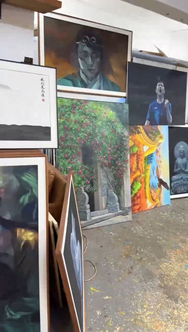 丙烯画山***.廖老师FO精装裱