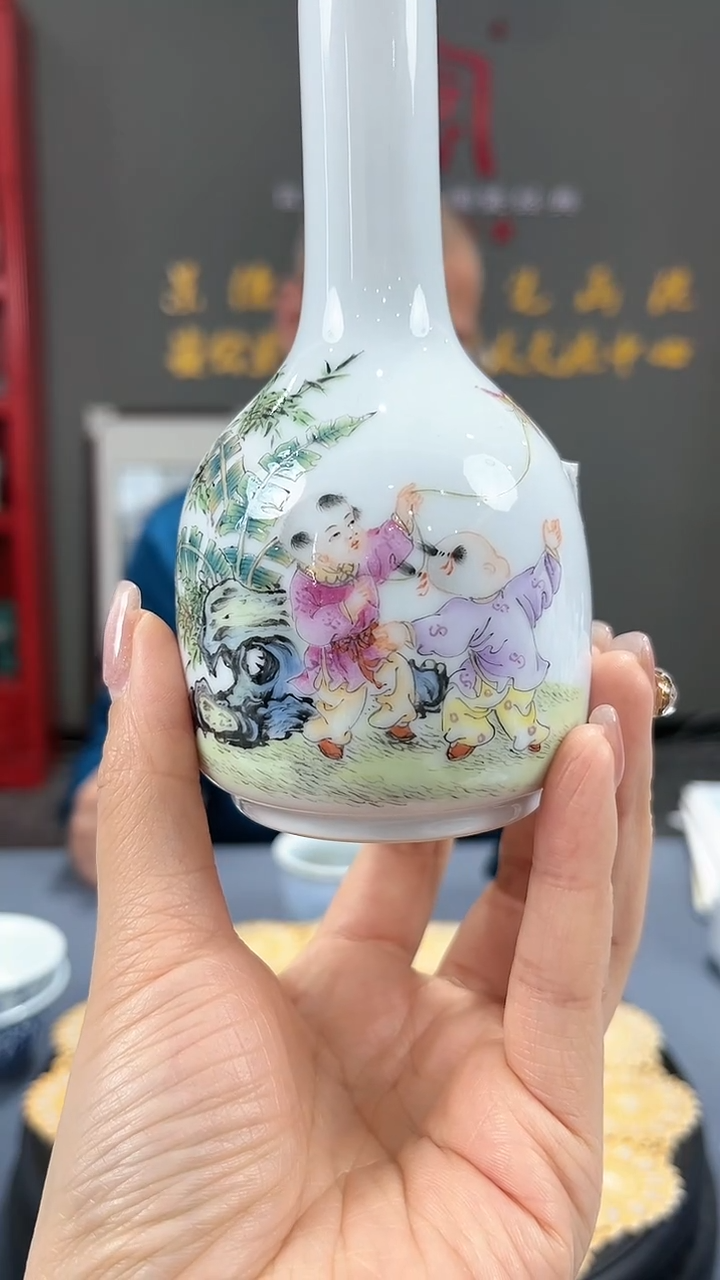 【闪购商品】官窑瓷画院311官窑瓷画院童子摇铃樽