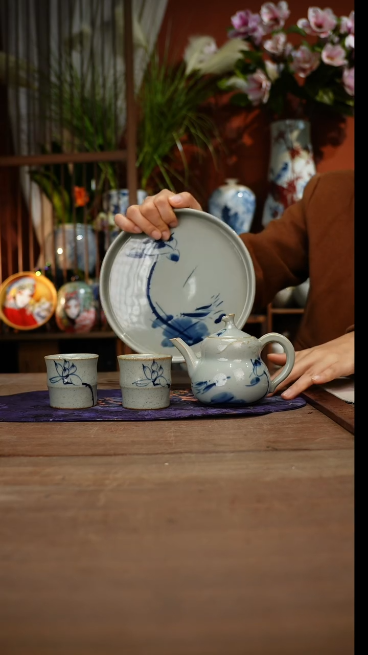 当代当代高温釉下彩手绘陶瓷餐具