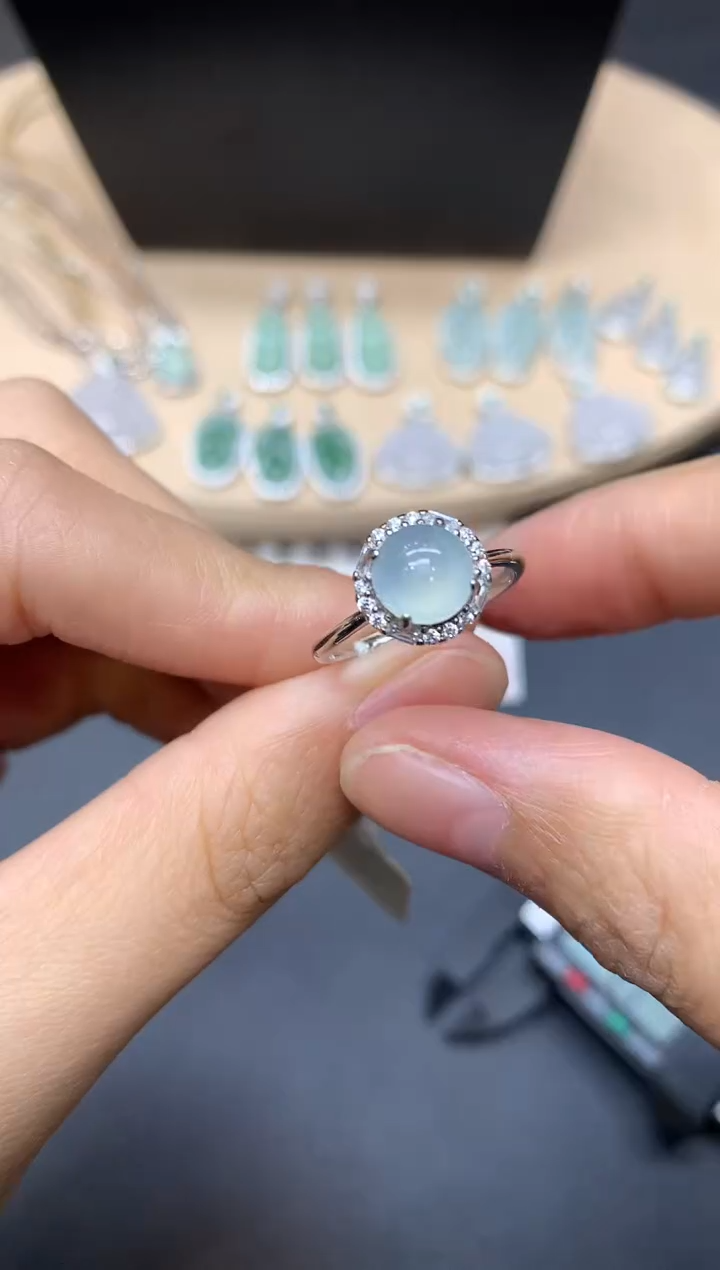 【闪购商品】翡翠戒指银S925镶嵌蛋面【无服务费】