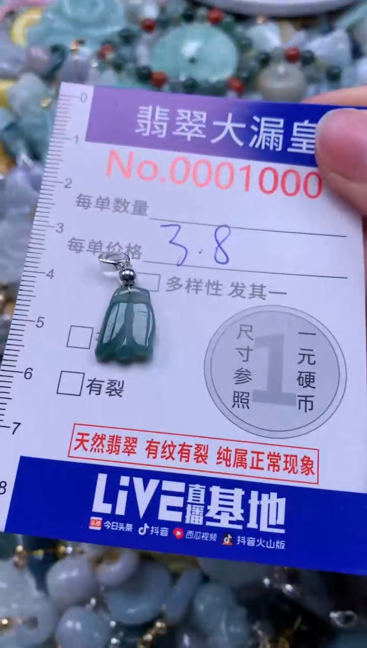 翡翠未镶嵌吊坠(不含链)1000